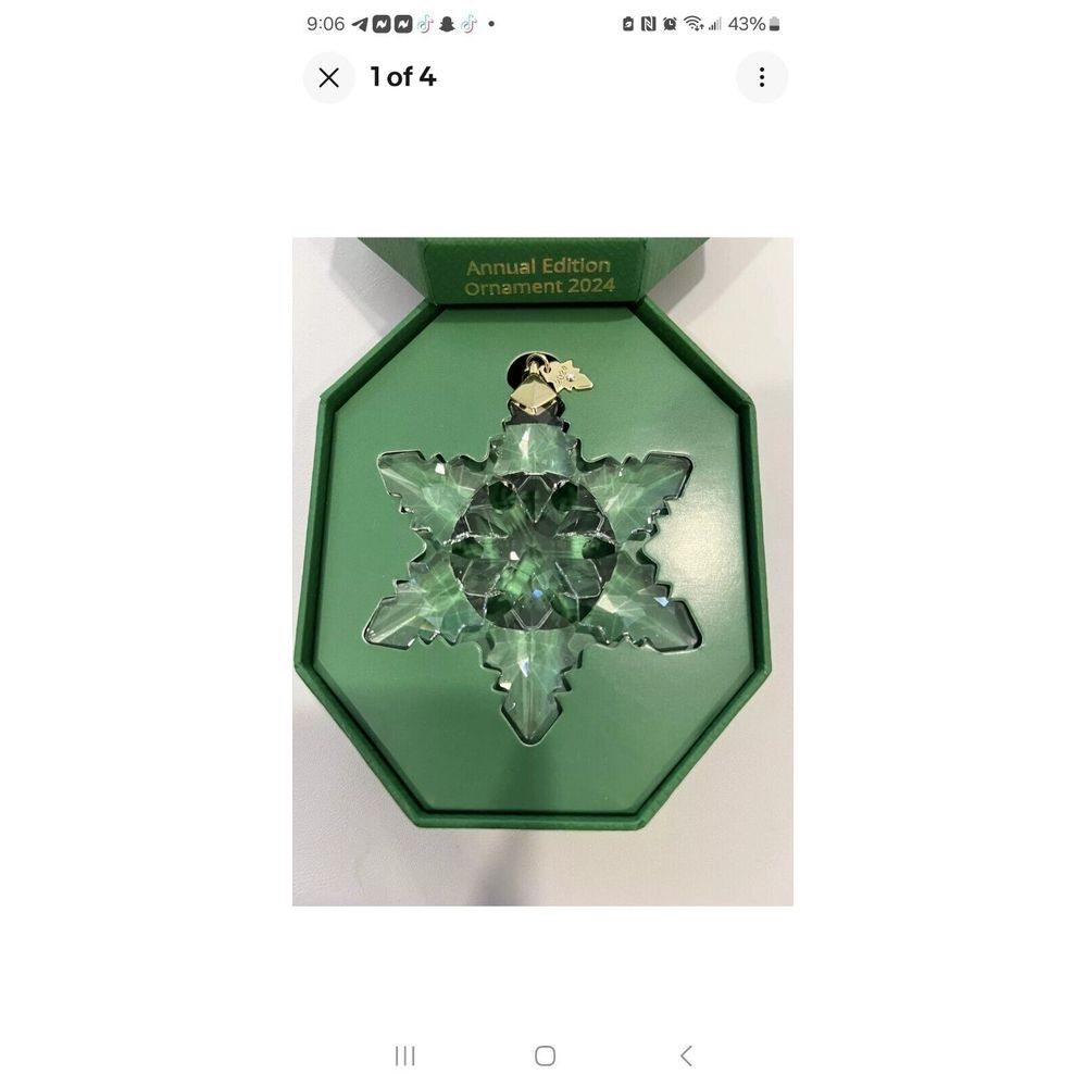 Swarovski Crystal 2024 ANNUAL EDITION LARGE CHRISTMAS ORNAMENT 5661079 AUTHENTIC